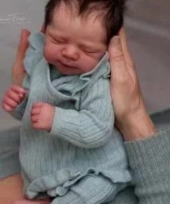 Angelbaby Life Size Reborn Baby Dolls Silicone Full Body Boy Cute Sleeping Realsitic Newborn Weighted Doll Real Cute Baby Feel Preemie Bathe Doll with Accessories (Green)