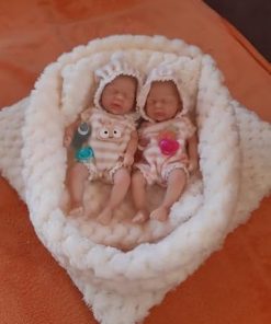 Reborn Baby Doll Twins 7 Inch Silicone Doll Mini Realistic Newborn Baby Dolls Silicone Full Body Stress Relief Hand Made 2