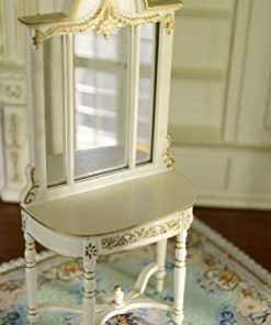 Dollhouse1/12 Decoration Dressing Table & Mirror Hand Painted White Fine Elegant Miniature SZJ163A
