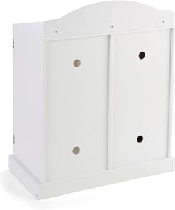 Badger Basket Mirrored Doll Armoire for 3 Years and Up, with 3 Baskets & 3 Hangers (fits 18 inch Dolls), White 2