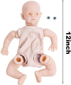 Anano Mini Doll Kits Elf 12 Inch Reborn Baby Doll Kits Unpainted Newborn Baby Doll Parts Blank for Beginners （Head+Full Limbs+Cloth Body+Eyes） 2