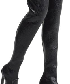1/6 Scale Female Soldier Model Figure Doll Leather High Heels Boots for 12″ Movable Doll Action Figure，Doll Miniatures Accessories Doll(Black) 2