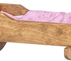 AmishToyBox.com Rocking Doll Cradle Toy for 18″ Dolls, Rebekah’s Collection (Harvest Stain)