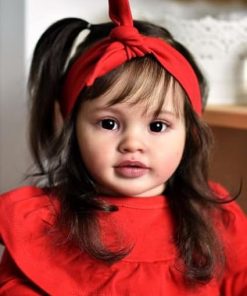 26 Inches Real Baby Size Rooted Brown Hair Life Like Reborn Baby Doll with Soft Weighted Cloth Body Realistic Newborn Toddler Girl Dolls That Look Real
