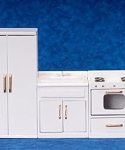 Aztec Imports, Inc. Dollhouse Miniature 3-Pc. White Traditional Kitchen Set 2