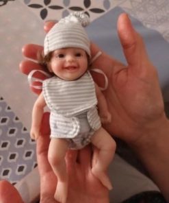 Blags 6 Inch Mini Silicone Baby, Reborn Baby Dolls Silicone Full Body,Realistic Newborn Baby Doll Real Life Miniature Baby Doll