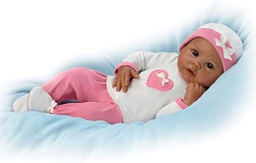 The Ashton-Drake Galleries So Truly Real Jayla Touch-Activated Baby Doll by Linda Murray, 19 inches, Breathing and Heartbeat Features - Image 2