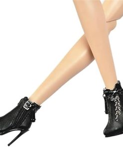 1/6 Scale Female Soldier Model Figure Doll Shoes Bowtie High Heel Short Boots for 12″ Movable Doll Action Figure，Doll Miniatures Accessories Doll 2