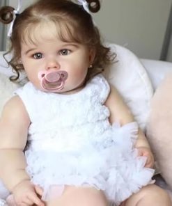 Life Like Reborn Baby Dolls – 24 Inch Soft Body Realistic Newborn Baby Dolls Real Life Cute Girl Curly Hair Toy with Clothes Accessories Set for Kids Age 3+ 2