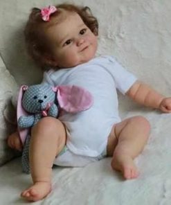 Angelbaby Reborn Baby Dolls 20 Inch Realistic Newborn Baby Girl Silicone Full Body Cute Smiling Soft Body Weighted Doll Real Feeling Bebe Poseable Lifelike Toddler Doll with Accessories for Kids 2