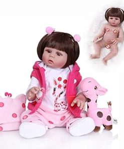 Angelbaby Reborn Silicone Full Body Realistic Dolls Cute Look Real Adorable Baby Girl Waterproof Reborns Handmade Vinyl Toys with Clothes (Red) 2