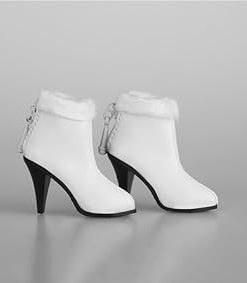 1/6 Scale Female Soldier Model Figure Doll Pointed Toe Ankle Boots Heel Mid Calf Short Boots for 12 Inch Movable Doll Action Figure Accessories Doll(White) 2