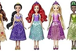 Disney Princess Party Dress Pack, Includes Ariel, Aurora, Belle, Cinderella, Jasmine, Rapunzel, and Tiana Fashion Dolls 2