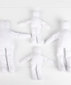 Factory Direct Craft Group of 4 Cloth Doll Body Blank Models – Pre-Stuffed Natural Muslin Doll Bodies for Making Therapy Reiki Energy Dolls, Angels, Scarecrows, and Primitive Dolls (8 & 12 Inches)