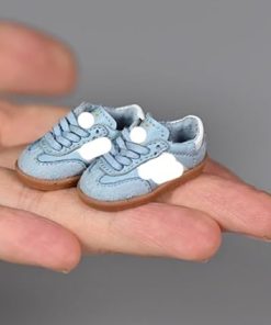 1/12 Scale Female Figure Shoes Low Top Casual Board Shoes Model for 6-inches Action Figure Body Doll, 1/12 Action Figure Female’s Lace Up Platform Fashion Sneakers Shoes Accessory (Light Blue)