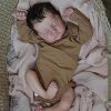 19Inch Sleeping Reborn Baby Dolls Silicone Newborn Baby Dolls Eyes Close Toddler Realistic and Lifelik Handmade Silicone Soft Vinyl Reborn Toddler Toy Gift for Collection