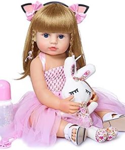 iCradle Soft Lifelike Reborn Baby Dolls Girls Silicone Simulation 20 Inch Reborn Babies Look Realistic Washable Full Body Newborn Baby Doll with Clothing Set for Girl Birthday Gift