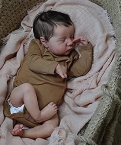 19Inch Sleeping Reborn Baby Dolls Silicone Newborn Baby Dolls Eyes Close Toddler Realistic and Lifelik Handmade Silicone Soft Vinyl Reborn Toddler Toy Gift for Collection 2