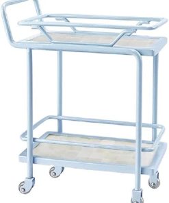 Metal Miniature Dollhouse Furniture Sweet Trolley Size Suitable for 1:6 Scale Dollhouse Decoration Dollhouse Accessories Color Grey Blue
