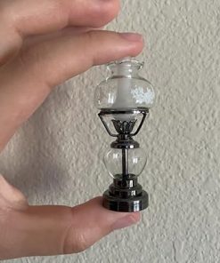AirAds 1:12 Scale Dollhouse Miniature Table lamp Dollhouse Light Fixture Old Fashioned Kerosene lamp LED Battery Light; 2 Color Options (#3 Black 1-Light Only) 2