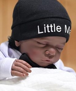 Realistic Reborn Baby Dolls Black Boy – 19 Inch Lifelike Newborn Baby Boy Doll with Hair Weighted Cloth Body Baby Dolls African American Dark Skin Reborn Doll with Accessories for Kids Ages 3+ 2