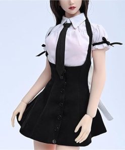 1/6 Scale Female Soldier Model Figure Doll Clothes Dress Short Sleeved Shirt Tie Underwear for 12 Inch Movable Doll Action Figure Accessories Doll