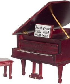 1:12 Scale Mahogany Piano with Bench #D4120