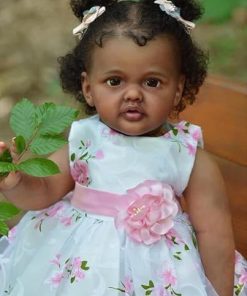 Pinky Reborn Baby Dolls Girls Black 28 Inch Lifelike Reborn Toddler African American Realistic Silicone Doll with Accessories Gift Set for Kids Age 3+