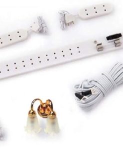 Melody Jane Dollhouse Electric Light Starter Kit 4 Lights Socket Strip Extension Leads 12V