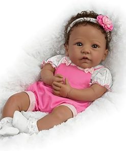 The Ashton-Drake Tasha Reborn Baby Doll by Linda Murray, 18 inches, Realisitc African-American Silicone Collectible with Outfit