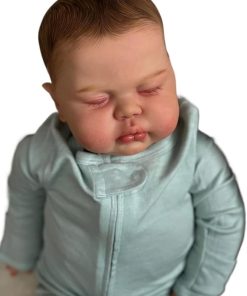 Angelbaby Lifelike Baby Reborn Dolls 24 Inch Soft Silicone Sleeping New Born Realistic Baby Doll Fat Face Toddler Boy with Visible Real Life Veins Handmade Painted Bebe Reborns for Child