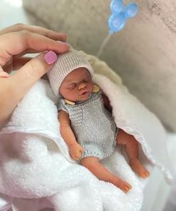Realistic 7 Inch Reborn Silicone Baby Dolls – Full Body, Miniature Newborn Dolls, Stress Relief for Adults, Handmade, Feeding & Bathing Accessories, for 3years and Above 2