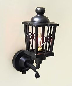 Cir-Kit Concepts Dollhouse Miniature 12v Coach Lamp, Ornate – Black