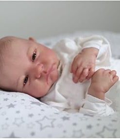 19 Inch Reborn Baby Dolls Boy Silicone Full Body Soft Vinyl That Look Real Life Realistic Newborn Baby Doll Handmade with Toy Accessories Xmas Gifts for Kids Age 3+