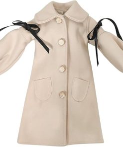 Proudoll 1/3 BJD Doll Clothes Outfit Set – Handcrafted Stylish Beige Coat, Beret, Dress, Wig, Leather Bag and Boots, Compatible with 1/3 60cm 24in SD Dolls 2