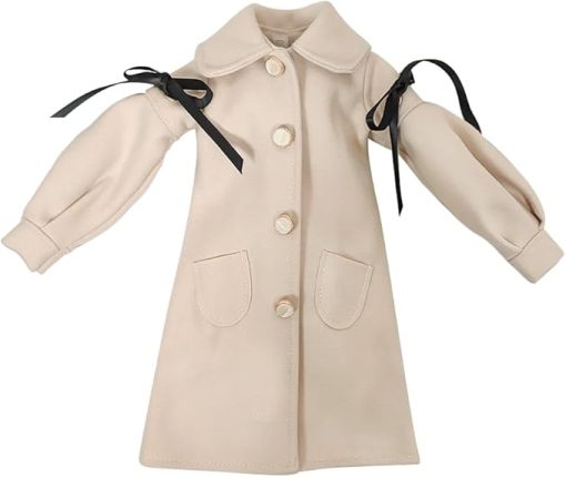 Proudoll 1/3 BJD Doll Clothes Outfit Set - Handcrafted Stylish Beige Coat, Beret, Dress, Wig, Leather Bag and Boots, Compatible with 1/3 60cm 24in SD Dolls - Image 2