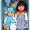 Member’s Mark Back to School Siblings 13 inch and 16 inch Dolls with Accessories (Black Hair, and Brown Eyes)