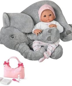 The Ashton-Drake Galleries The Ashton-Drake Little Peanut Baby Doll Deluxe Set, RealTouch Vinyl, Extra Outfit and Accessories, Pink Elephant Theme 2