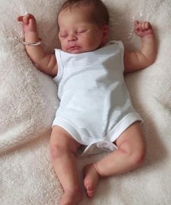 Reborn Dolls 22 Inch 55cm Truly Soft Silicone Vinyl Real Looking Babies Newborn Doll Cotton Body Handmade Touch Dolls for Girls Gift Lifelike Reborn Toddler Dolls(Sleeping Baby)