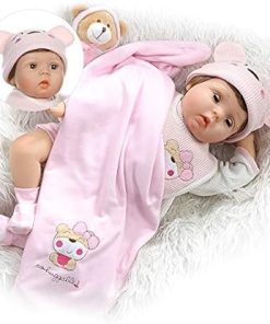 Realistic Reborn Baby Dolls Girl Blinking Eyes Weighted Body Vinyl Silicone 22 Inch Reborn Dolls 2