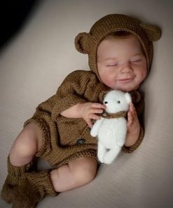 Angelbaby Realistic Newborn Baby Dolls Sweet Sleeping Reborn Real Babies Doll That Look Real Silicone Babies Eyes Closed Alive Cute Doll Set with Accessories