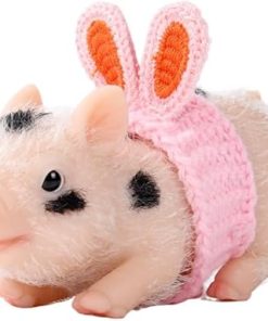Silicone Mini Dolls Lifelike Whole Body Full Silicone Pig Soft Reborn Animals Doll Mini Pig Toys Therapy Doll for Girls and Boys (Piggy Spot Accessory) 2