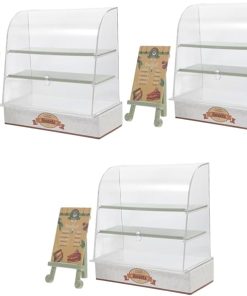 3pcs Miniature Cake Cabinet Door Cabinet Model 1:12 Cake Stand Counter Mini Food Shelf Dollhouse Bakery Display Case Miniature Bakery Case Dollhouse Bread Shop Model Cakes Abs