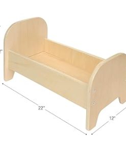 Environments Wooden Baby Doll 22”L x 12”W x 12”H Bed Play Furniture, Natural Finish, Fits up-to 22-Inch Doll, Preschool, Kids Toy (900402) 2