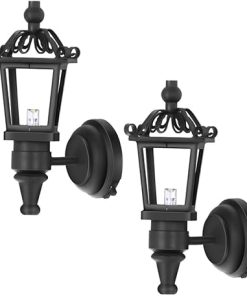 Totority 2pcs Wall Lamp Dollhouse Lights Battery Operated Miniature Wall Sconce Dollhouse Furniture 1 12 Scale Dollhouse Miniature Chandelier with Lights Accesorio for Over 3 Years Old