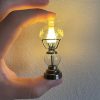 AirAds 1:12 Scale Dollhouse Miniature Table lamp Dollhouse Light Fixture Old Fashioned Kerosene lamp LED Battery Light; 2 Color Options (#3 Black 1-Light Only)