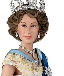 The Ashton-Drake Galleries Queen Elizabeth II Commemorative Portrait Doll, 15 Inches, Norman Hartnell Evening Dress Design 2