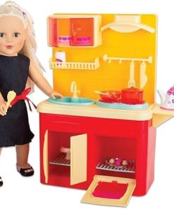 MY GIRL 18 INCH Doll Accessories playset Kitchen STATAION Set fit for Most 18 INCH Dolls, Lights & Sounds Effects 2