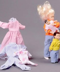 Aztec Imports, Inc. Dollhouse Miniature 5-Pc. Doll Family with Extra Clothes