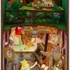 Hands Craft DIY Book Nook Kit – Decorative Miniature House Dollhouse LED Lights Booknook Bookshelf Insert Wooden Puzzle 3D Bookends Book Stand Décor